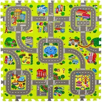 LittleTom 9 Teile Puzzlematte Straße für Kinder - 30x30