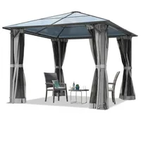 TOOLPORT Moonlight 3x3m Hardtop Gartenpavillon, inkl. 4 Seitenteile, Grey