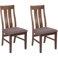 Mendler 2er-Set Esszimmerstuhl HWC-M58, Küchenstuhl Lehnstuhl Stuhl, Stoff/Textil Massiv-Holz