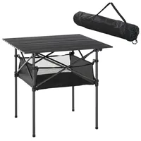 Outsunny Campingtisch aus Aluminium faltbar Klapptisch Falttisch mit Netztasche