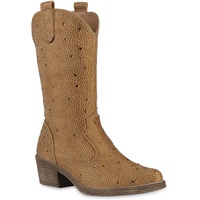VAN HILL Cowboystiefel in Hellbraun