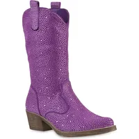 VAN HILL Cowboystiefel in Lila