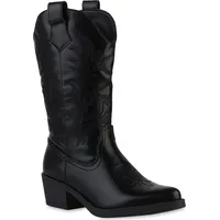 VAN HILL Cowboystiefel in Schwarz