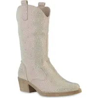 VAN HILL Cowboystiefel in Beige