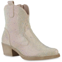 VAN HILL Cowboy Boots in Beige