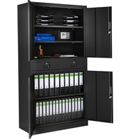 Tectake tectake® Aktenschrank Stahl, 3 höhenverstellbare Einlegeböden, 180 x