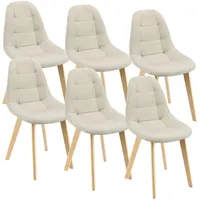 [en.casa] Esszimmerstuhl Kopparberg 6er-Set Beige