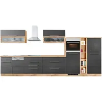 Kochstation Küchenzeile KS-Wien 440 cm schwarz
