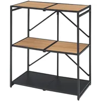 [en.casa] Bücherregal 81 x 68 x 38 cm Schwarz/Eiche-Optik