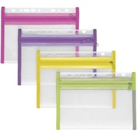 Veloflex Reißverschlussbeutel VELOBAG® XXS transparent/pink, lila, grün, gelb 0,3