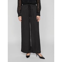 VILA Damen Freizeithose, VIELLETTE HW WIDE PANTS-NOOS - Schwarz