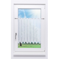 Lysel Scheibengardine Blümchenpaar (Bx H) 117,7cm * 60cm weiß/reinweiß