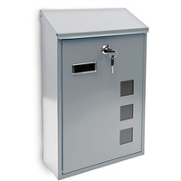 Relaxdays Briefkasten Silber