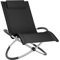 Tectake Sonnenliege 150 x 73 x 75 cm Schwarz