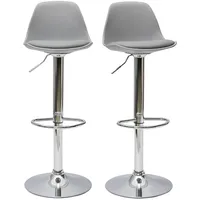 Miliboo Design-Barhocker Hellgrau (2er-Set) STEEVY
