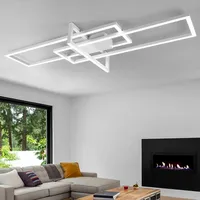 Trio Deckenlampe eckig Deckenlampe dimmbar Lichtschalter Wohnzimmerleuchte Decke LED,
