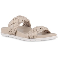 Stiefelparadies Damen Pantoletten in Beige,