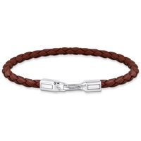 Thomas Sabo A2147-682-2 Unisex Lederarmband Braun Silber, 17 cm
