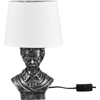 ETC Shop Tischlampe Tischleuchte Nachttischlampe Leseleuchte Wohnzimmerlampe, Keramik silber