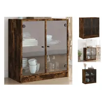 VidaXL Beistellschrank mit Glastüren Räuchereiche 68x37x75,5 cm