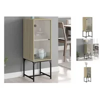 VidaXL Beistellschrank mit Glastür Sonoma-Eiche 35x37x100 cm