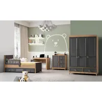 JV moebel Komplette Kindermöbel Kinderbett Holz Möbel Set 4tlg