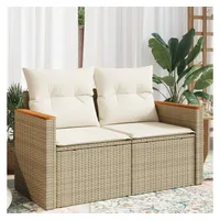 VidaXL Gartensofa 2-Sitzer Loungesofa beige
