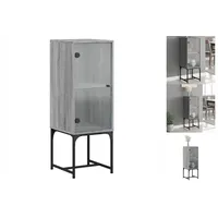 VidaXL Beistellschrank mit Glastür Grau Sonoma 35x37x100 cm