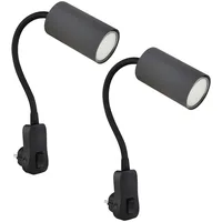 GLOBO Steckerleuchte GU10 (2er Set) schwarz