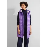 STREET ONE Damen, Lange Steppweste shiny lilac 40 -