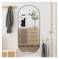 Furnicato Wandspiegel 45x100 cm Glas Oval (1-St) silberfarben