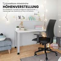 Bümö Schreibtisch Weiß, Graphit, Nachbildung, Rechteckig, 120x74x67.2 cm, FSC