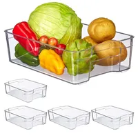 Relaxdays 5 x Kühlschrank Organizer, Lebensmittel, Aufbewahrung, HxBxT: 9
