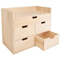 VBS Schreibtisch-Organizer Schubladenbox 35x28x19,5cm Holz Tischorganizer