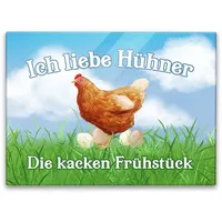 Speecheese Ich liebe Hühner Schneidebrett in 39x28cm mit Spruch