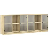 VidaXL Bücherschrank mit Türen Sonoma-Eiche 204x37x75 cm Holzwerkstoff
