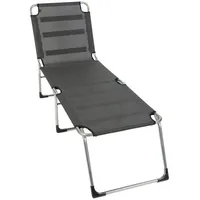 Sungörl Gartenliege Sonnenliege Schwarz, Silbergrau, Aluminium, Suntex, 58 x