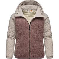 Ragwear warme Damen Übergangsjacke Hybrid-Plüschjacke kurz mit gesteppten Ärmeln