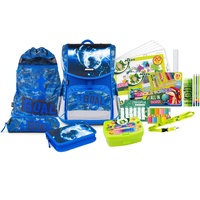 Jolly Schulranzen-Set ERGONOMIC FLEXI Kunstfaser blau