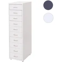 Mendler Rollcontainer Boston T851, Schubladenschrank Stahlschrank, 110x28x41cm 10 Schubladen