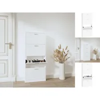 VidaXL Schuhschrank Weiß 59x17x150 cm Holzwerkstoff