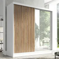 Mebloland Schwebetürenschrank 2-türig Schrank mit Spiegel - weiß