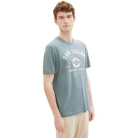 Tom Tailor Herren T-Shirt mit Logo-Print aus Baumwolle, grey