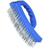 Silverline 250554 Drahtbürste mit D-Griff 4-reihig , Blau