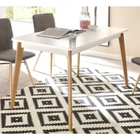 Furn.design Esstisch "Isgard" in weiß matt und Scandi Eiche