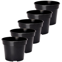 Garronda Blumentopf Kunststoff Pflanztopf rund Kräutertopf Anzuchttöpfe Blumentopf Schwarz