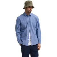 Selected Slim New Linen Langarmhemd - Medium Blue Denim
