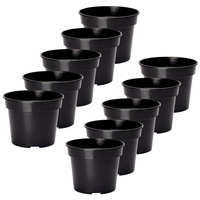 Garronda Blumentopf Kunststoff Pflanztopf rund Kräutertopf Anzuchttöpfe Blumentopf Schwarz