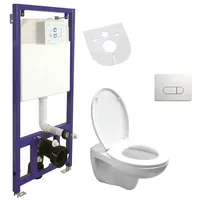 Belvit Komplettset Wand Hänge WC Spülrandlos + Deckel +