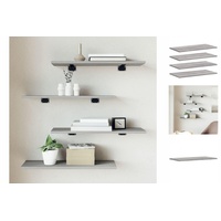 VidaXL Wandregale 4 Stk. Grau Sonoma 60x20x1,5 cm Holzwerkstoff